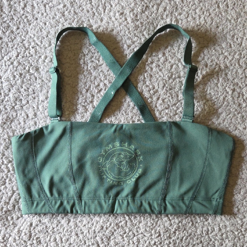 Gymshark Lifting Club Legacy Logo Light Support Sports Bra in Hoya Green